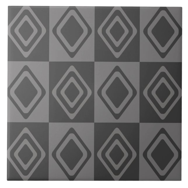 Mittelalterliche moderne Diamanten grau Fliese (Vorderseite)