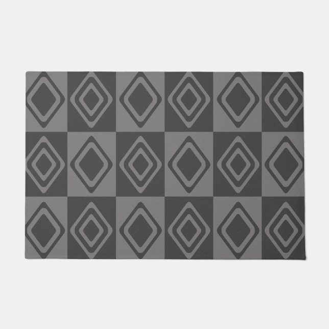 Mittelalterliche moderne Diamanten grau Fußmatte (Vorderseite)