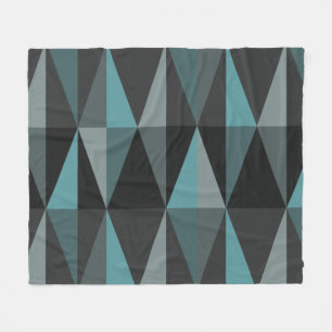 Mittelalterliche moderne Dreiecke dunkel Aquamarin Fleecedecke
