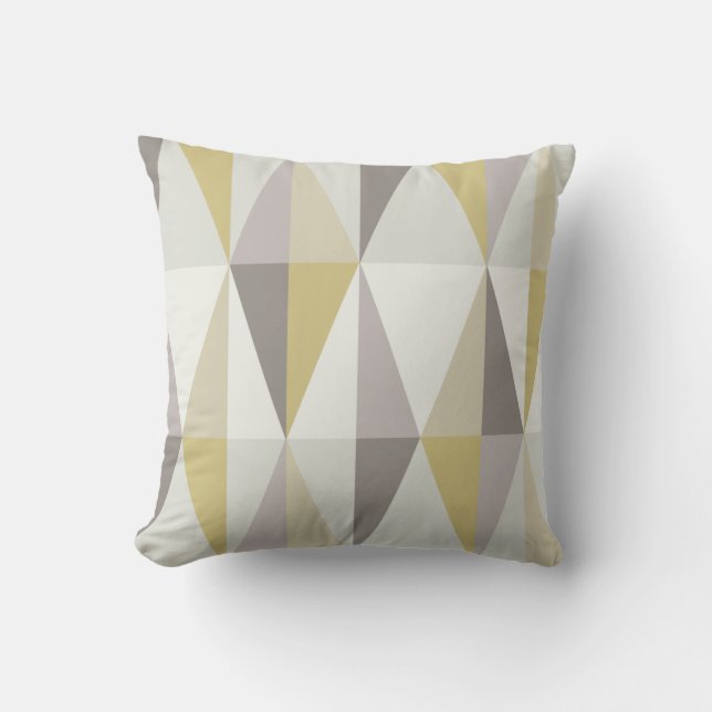 Mittelalterliche moderne Dreiecke Gold Kissen (Vorderseite)