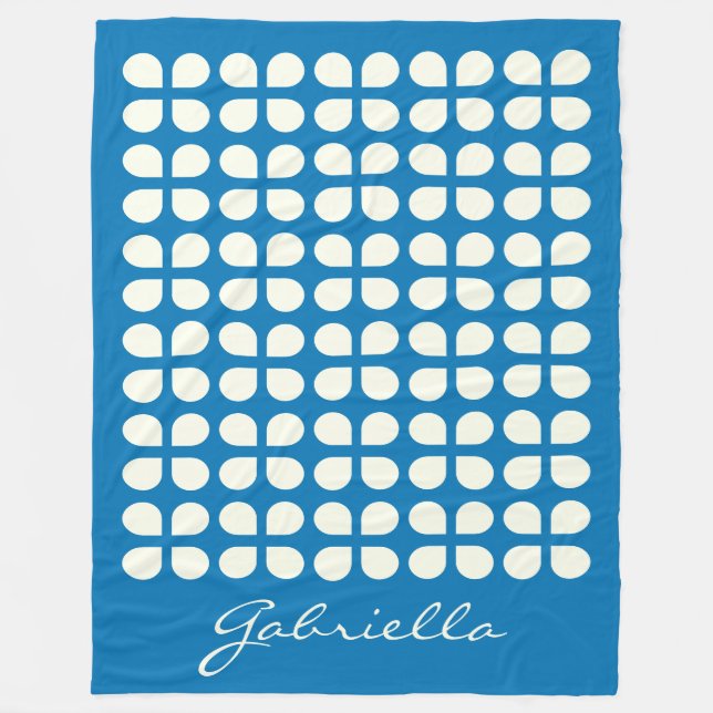 Mittelalterliche moderne Formen in blau Personalis Fleecedecke (Vorderseite)