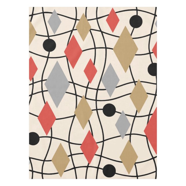 Mittelalterliche moderne geometrische Abstrakt Tischdecke (Vorderseite)