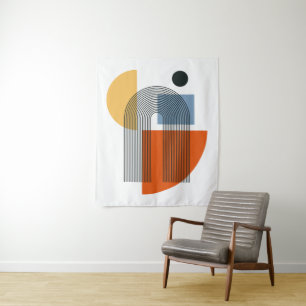 Mittelalterliche moderne geometrische abstrakte Wa Wandteppich