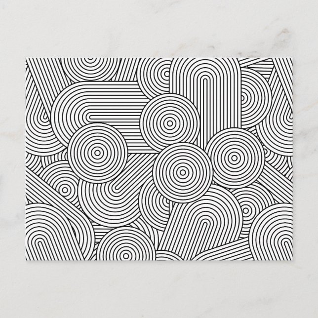 Mittelalterliche moderne geometrische Arche Schwar Feiertagspostkarte (Vorderseite)