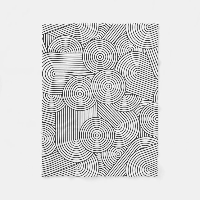Mittelalterliche moderne geometrische Arche Schwar Fleecedecke (Vorderseite)