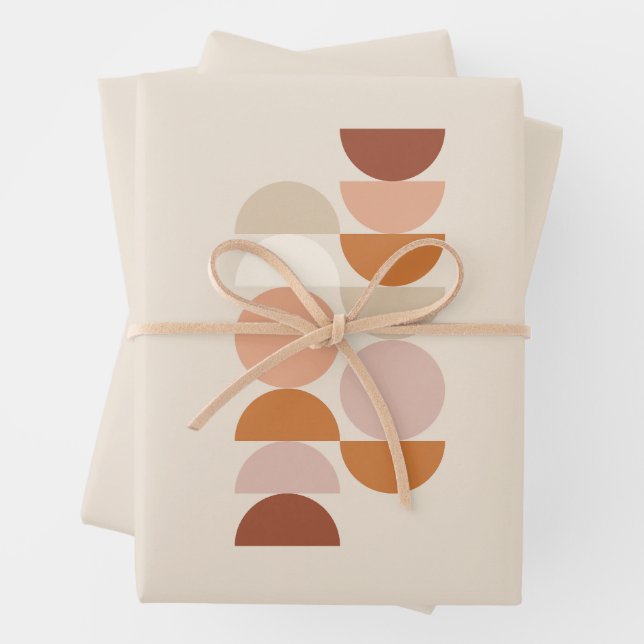 Mittelalterliche moderne geometrische Beige Geschenkpapier Set (Beispiel)