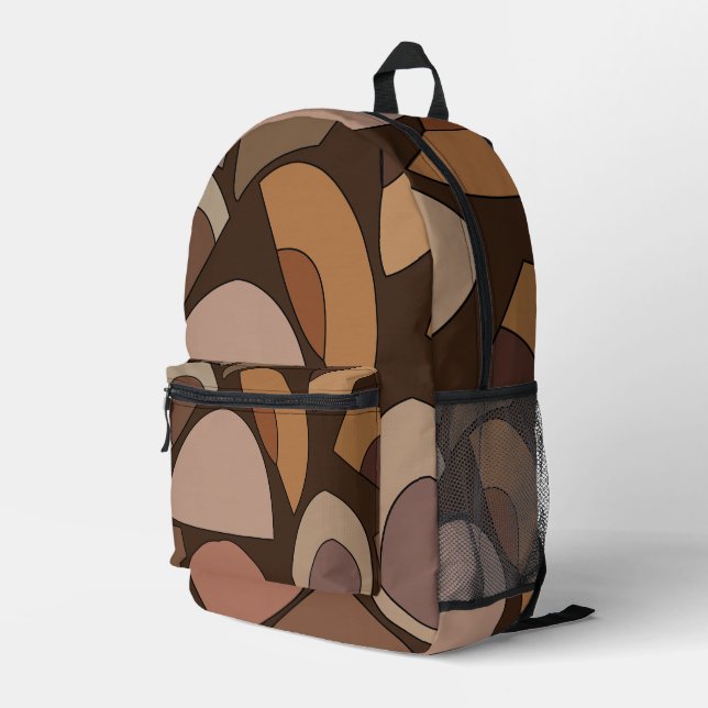 Mittelalterliche moderne geometrische Formen Bedruckter Rucksack (Rückseitige Ecke Rechts)