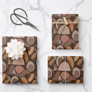 Mittelalterliche moderne geometrische Formen Geschenkpapier Set