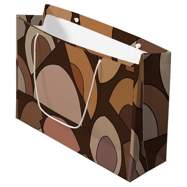 Mittelalterliche moderne geometrische Formen Große Geschenktüte (Vorderseite Schrägansicht)
