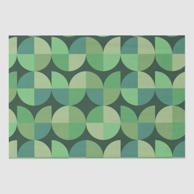 Mittelalterliche moderne geometrische Formen Grün Seidenpapier (Vorderseite)