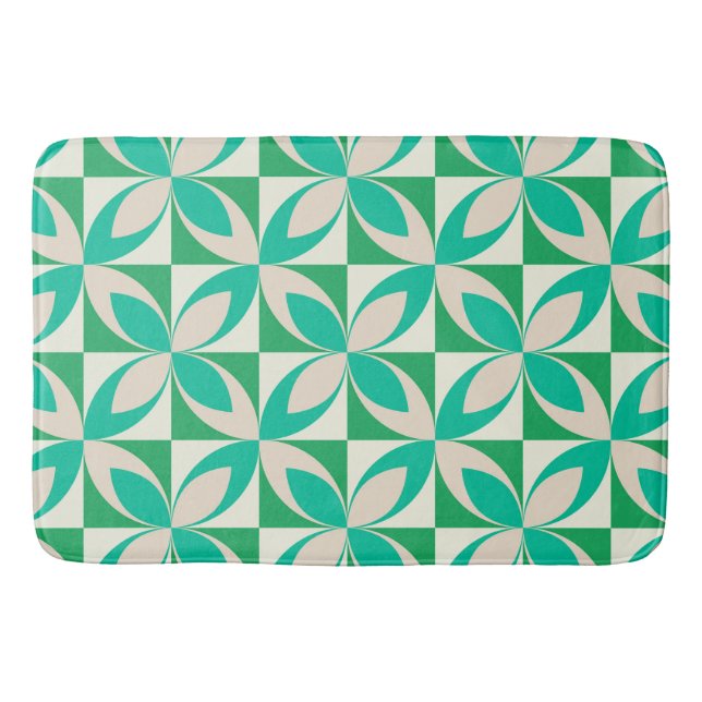 Mittelalterliche moderne geometrische Formen Minze Badematte (Vorderseite)