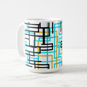 Mittelalterliche moderne geometrische Linien Kaffeetasse