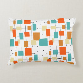 Mittelalterliche moderne geometrische Orange Blue Dekokissen