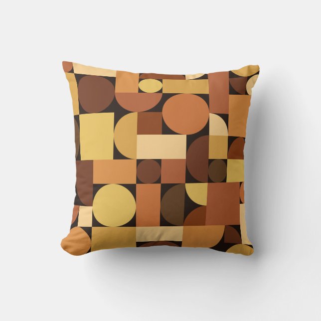 Mittelalterliche moderne geometrische Orange Kissen (Vorderseite)