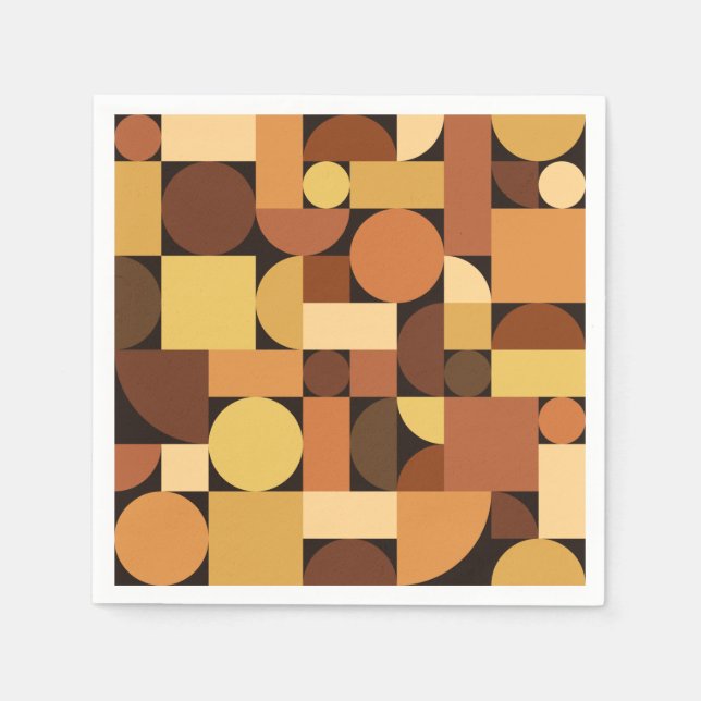 Mittelalterliche moderne geometrische Orange Serviette (Vorderseite)