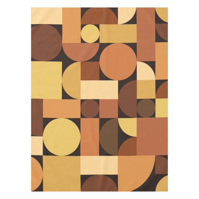Mittelalterliche moderne geometrische Orange Tischdecke (Vorderseite)