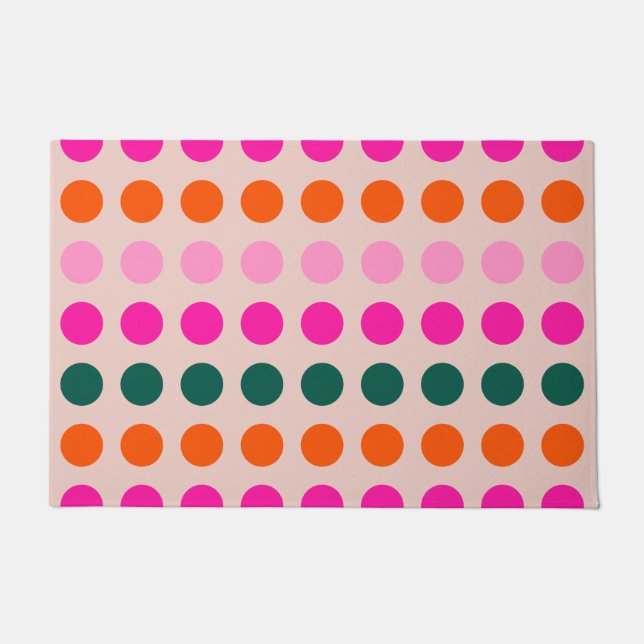 Mittelalterliche moderne geometrische Polka-Punkte Fußmatte (Vorderseite)