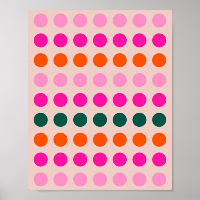 Mittelalterliche moderne geometrische Polka-Punkte Poster (Vorne)
