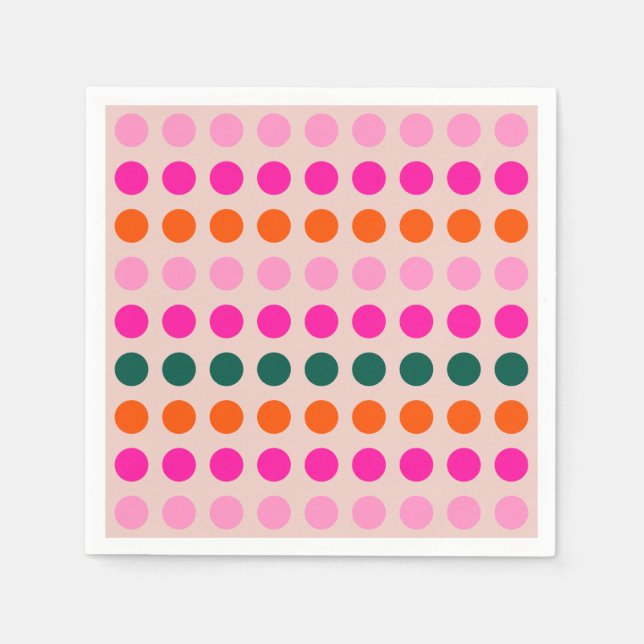 Mittelalterliche moderne geometrische Polka-Punkte Serviette (Vorderseite)