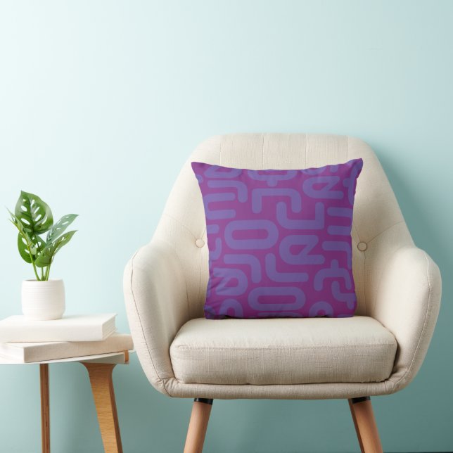 Mittelalterliche moderne Groovy Lila Geometric Kissen (Stuhl )
