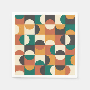 Mittelalterliche Moderne Halbkreise grün und orang Serviette