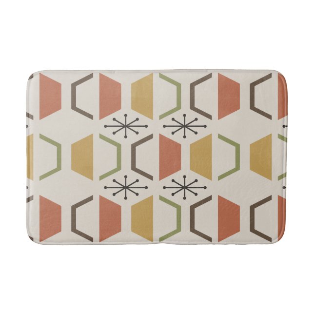 Mittelalterliche moderne Hexagons mehrfarbig Badematte (Vorderseite)