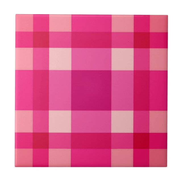 Mittelalterliche Moderne Kariert, Fuchsia Pink und Fliese (Vorderseite)