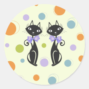 Mittelalterliche moderne Katze Runder Aufkleber