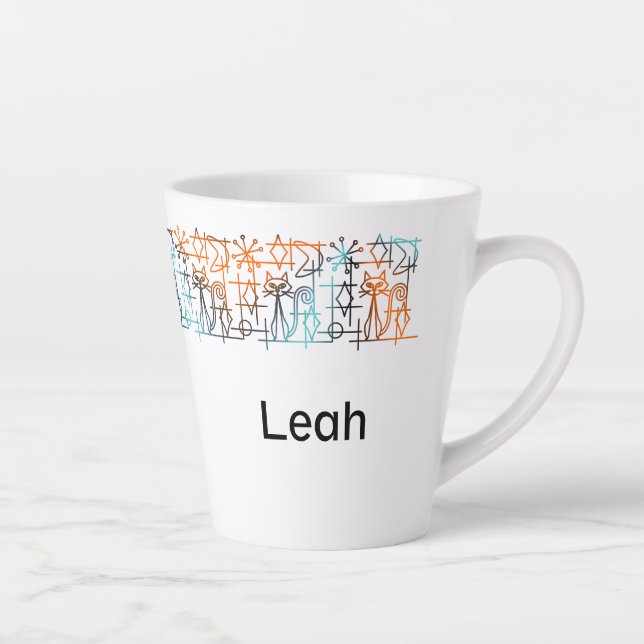 Mittelalterliche moderne Katzen Personalisierte La Milchtasse (Rechts)