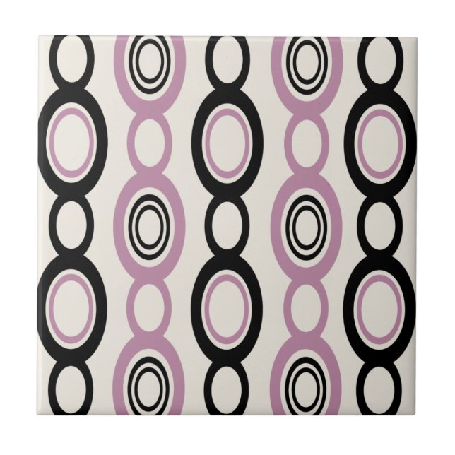 Mittelalterliche moderne Kettenverbindungen Black  Fliese (Vorderseite)
