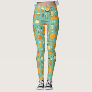 Mittelalterliche moderne Küche Utensils Cool Retro Leggings