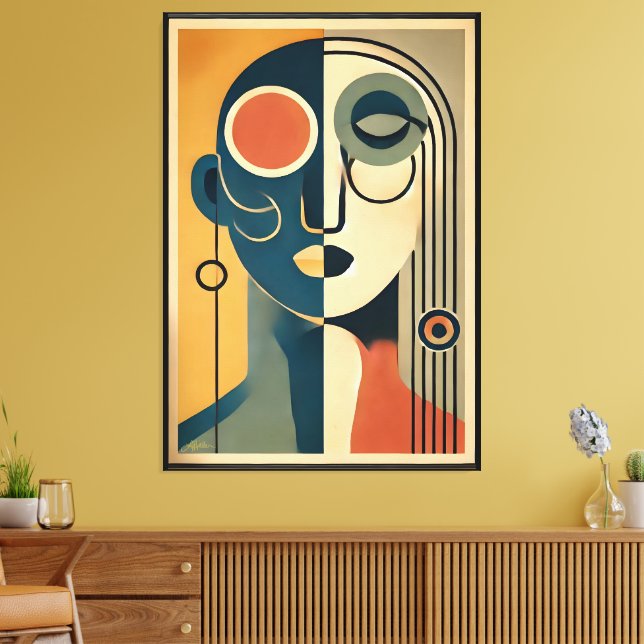Mittelalterliche Moderne Kunst Abstrakt Nonkonform Leinwanddruck (Insitu (Wohnzimmer))