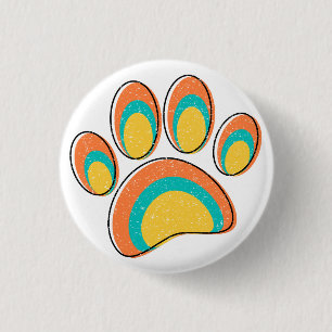 Mittelalterliche moderne Kunst Hundeschlitten druc Button