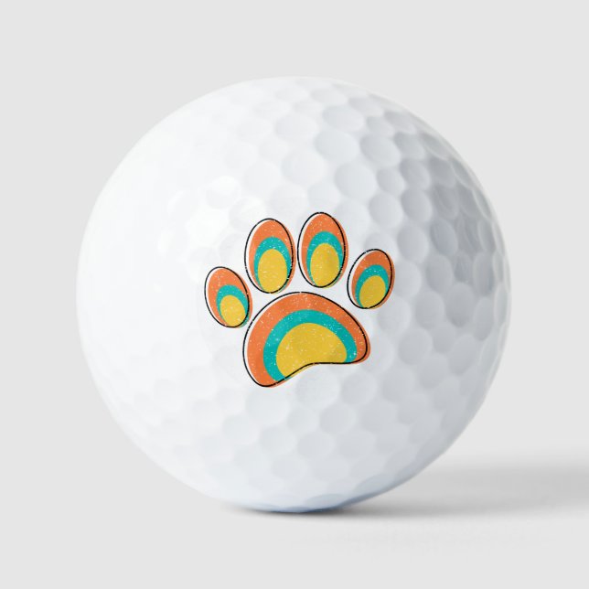 Mittelalterliche moderne Kunst Hundeschlitten druc Golfball (Vorderseite)