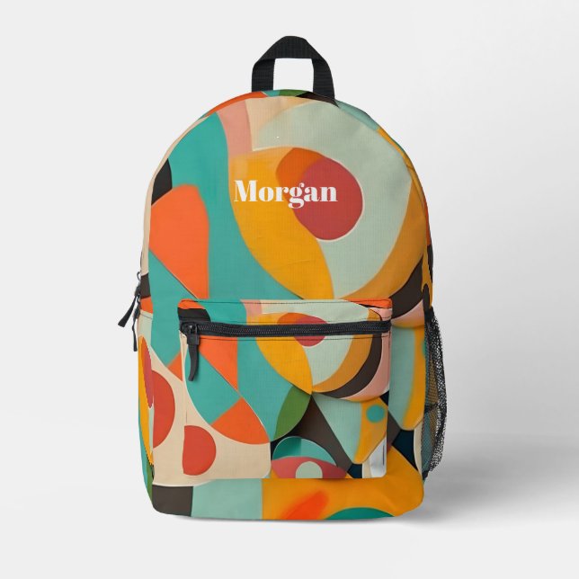 Mittelalterliche moderne Kunst, Name oder Monogram Bedruckter Rucksack (Vorderseite)