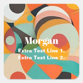 Mittelalterliche moderne Kunst, Name oder Monogram Quadratischer Aufkleber