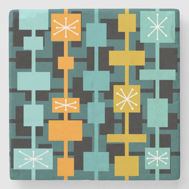 Mittelalterliche Moderne mehrfarbige Aquamarine Steinuntersetzer (Vorderseite)