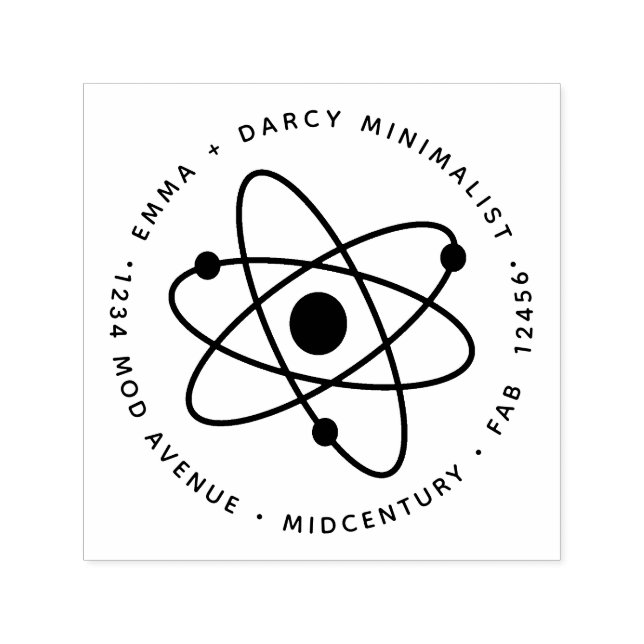 Mittelalterliche moderne Minimalistische Atommolek Permastempel (Design)