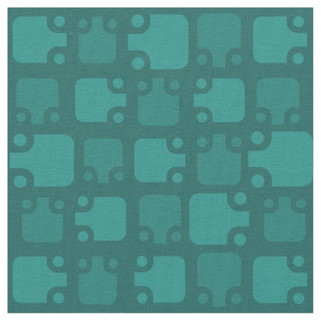 Mittelalterliche Moderne Muster Aquamarin Stoff (Nahaufnahme)