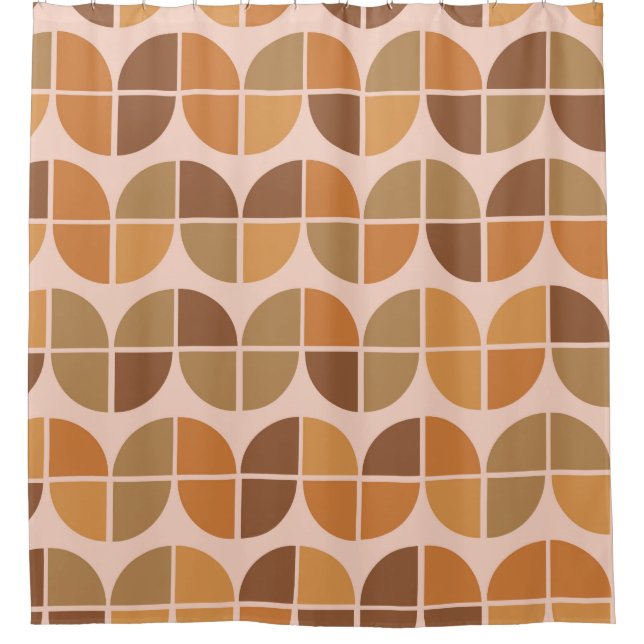 Mittelalterliche Moderne Muster orange braun Duschvorhang (Vorderseite)