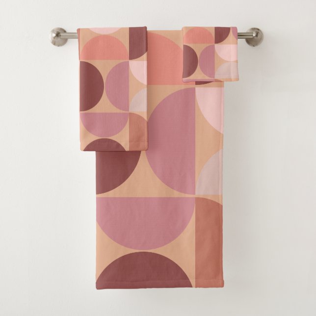 Mittelalterliche Moderne Muster Peach Fuzz Badhandtuch Set (Insitu)