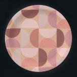 Mittelalterliche Moderne Muster Peach Fuzz Pappteller<br><div class="desc">Moderne Muster des Mittelalters - abstrakte geometrische Formen - minimalistische Muster in pfirsichfarbenem Fuzz - neutrale Erdtöne.</div>