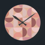 Mittelalterliche Moderne Muster Peach Fuzz Runde Wanduhr<br><div class="desc">Moderne Muster des Mittelalters - abstrakte geometrische Formen - minimalistische Muster in pfirsichfarbenem Fuzz - neutrale Erdtöne.</div>