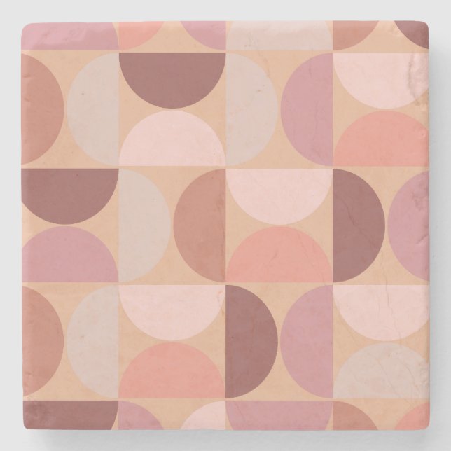 Mittelalterliche Moderne Muster Peach Fuzz Steinuntersetzer (Vorderseite)