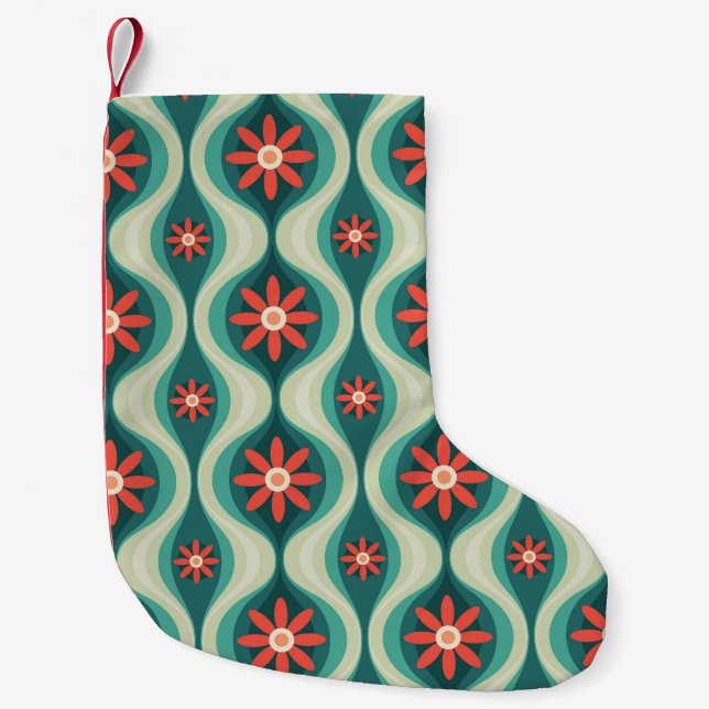 Mittelalterliche Moderne: Orangefarbene Blume Abst Kleiner Weihnachtsstrumpf (Vorderseite)
