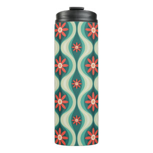 Mittelalterliche Moderne: Orangefarbene Blume Abst Thermosbecher