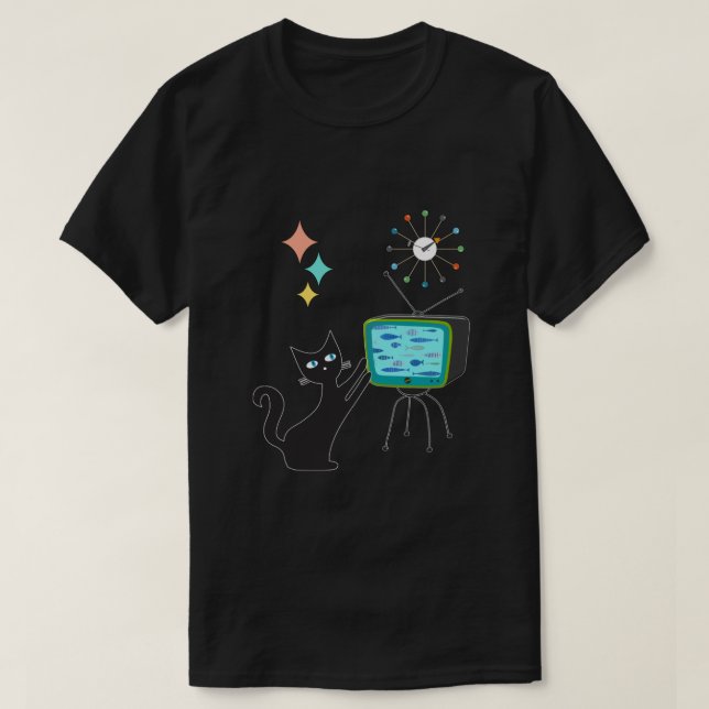 Mittelalterliche moderne Retro Atombombenkatze mit T-Shirt (Design vorne)