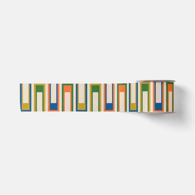 Mittelalterliche moderne Retro Geometric Lexington Satinband (Vorderseite)
