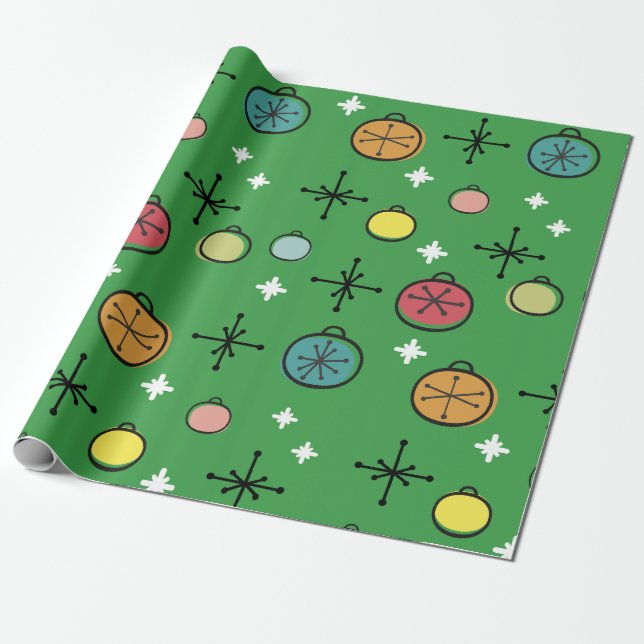 Mittelalterliche Moderne Retro Weihnachtszeit Grün Geschenkpapier (Ungerollt)