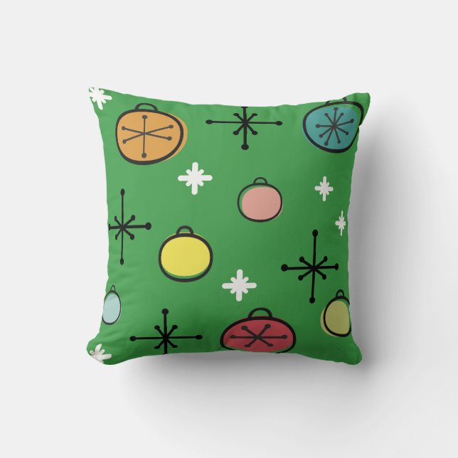 Mittelalterliche Moderne Retro Weihnachtszeit Grün Kissen (Vorderseite)
